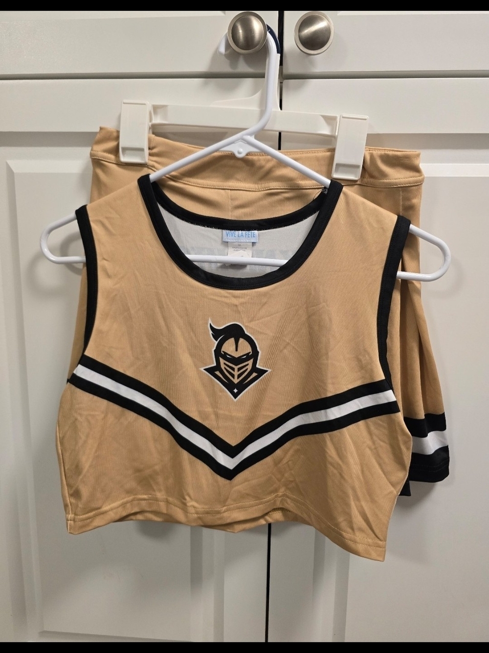 UCF Knights Girls Ashley 2 Piece Cheer Outfit Skirt Top Size XL Vive La Fete